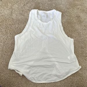 ZYIA split back white tank top